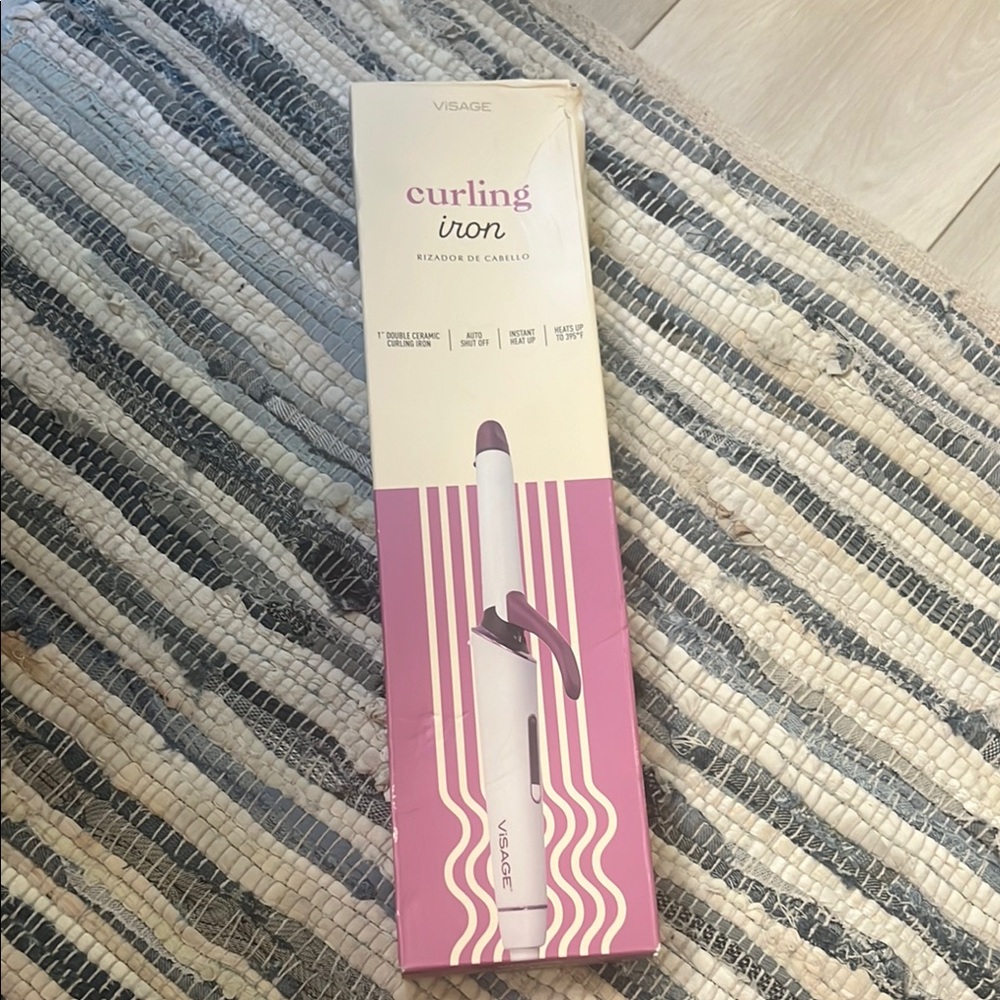 Visage Purple White Double Ceramic Heat Up Curling Iron Hair Tool